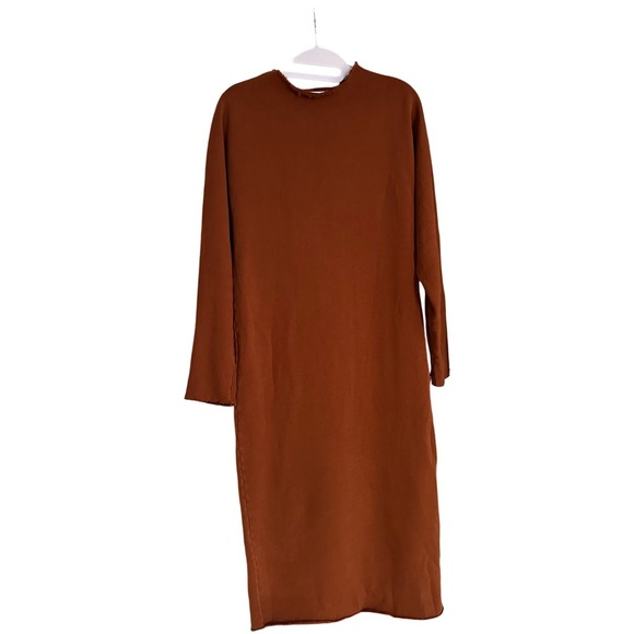 Frank & Eileen NWOT Isabelle Funnel Neck Triple Fleece Dress Cinnamon Size S - Picture 3 of 5